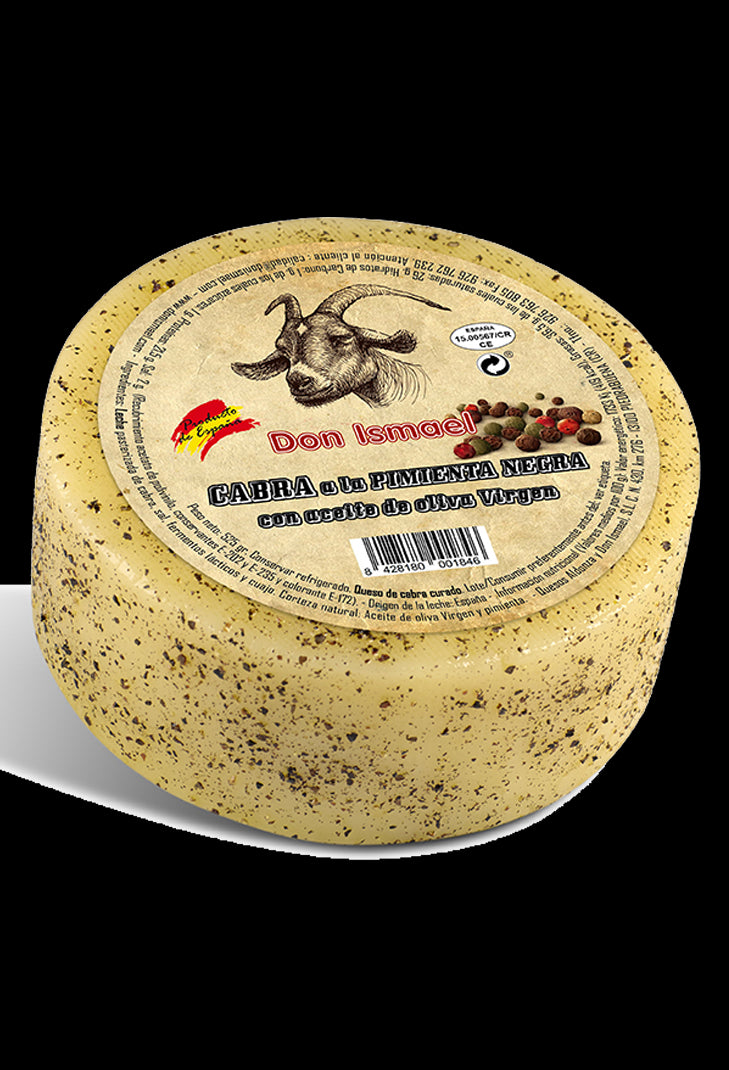 Queso de Cabra con Pimienta en Aceite de Oliva Semicurado Don Ismael 500 g Queso Quesos Don Ismael